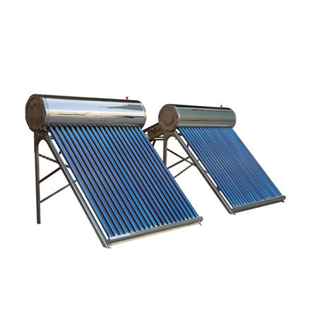 Solar Geyser Bestånd av vattenlagringstank och solpanel för platt panel